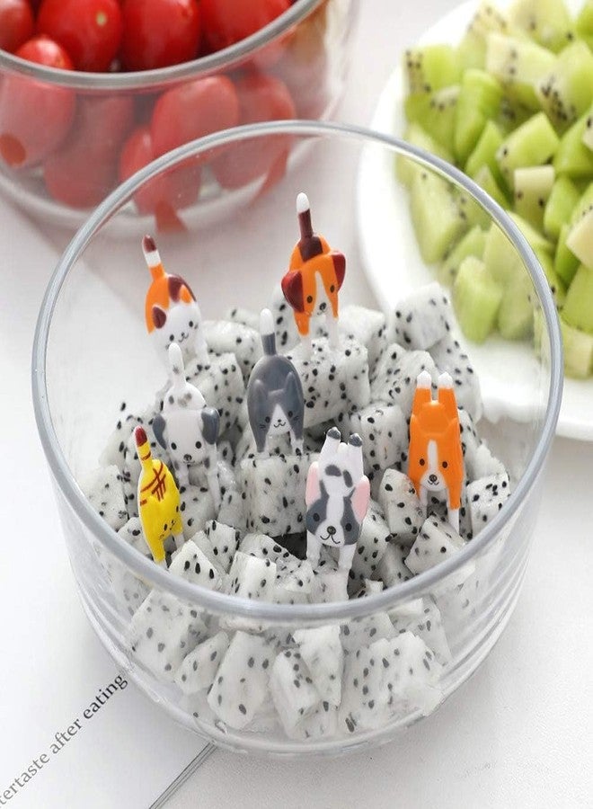 DPWOUM 7PCS Reusable safety Plastic Food Fruit Fork Picks for Kids, Cute Animals Cake Dessert Forks Mini Cartoon Puppy Dog Toothpick for Party supply - Image 5
